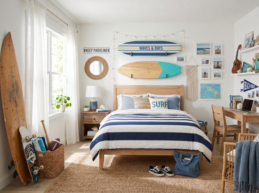 A Sporty and Coastal-Inspired Teen Bedroom