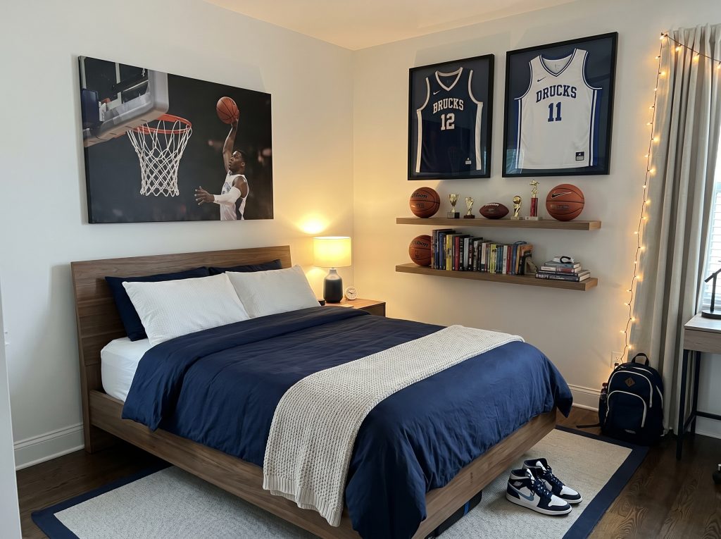 Sports-Themed Small Bedroom
