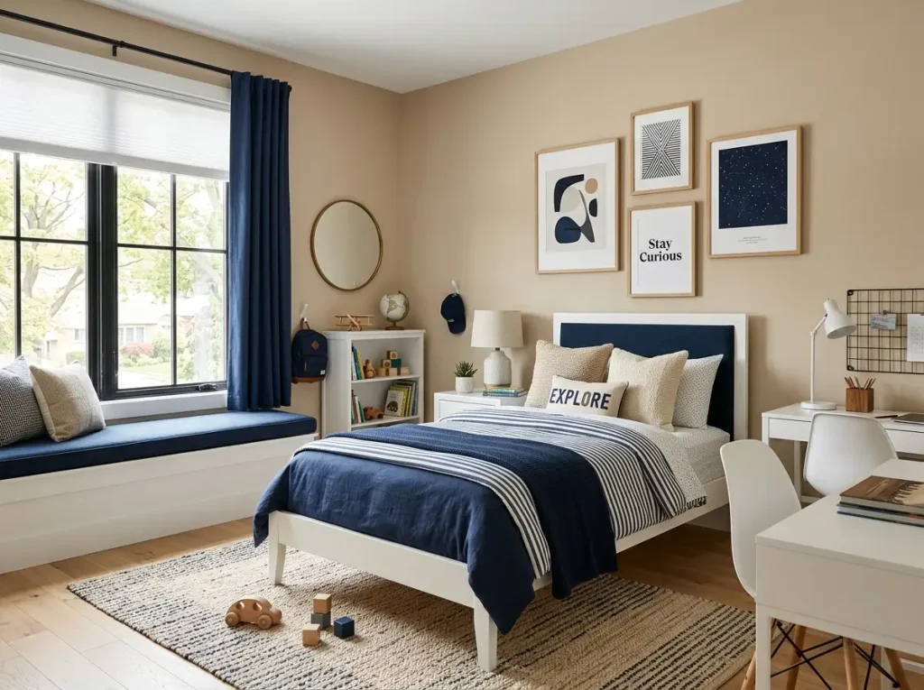 Modern Kids Bedroom Design With Neutral Colors